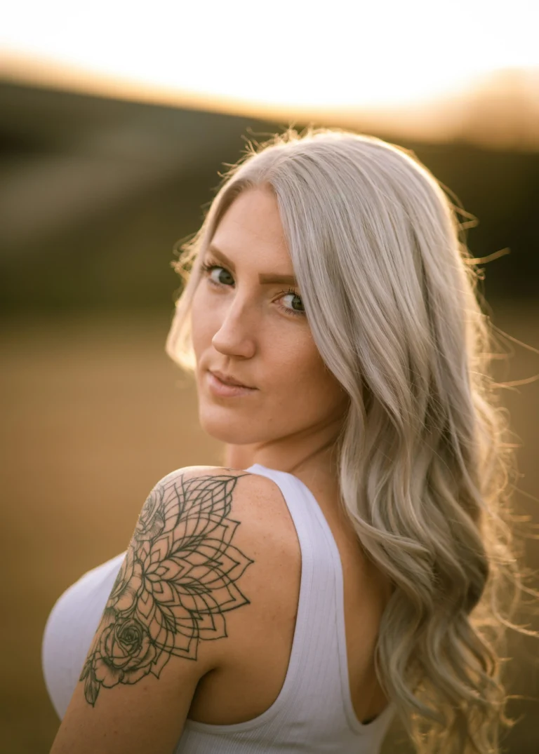 Floral tattoo on the shoulder