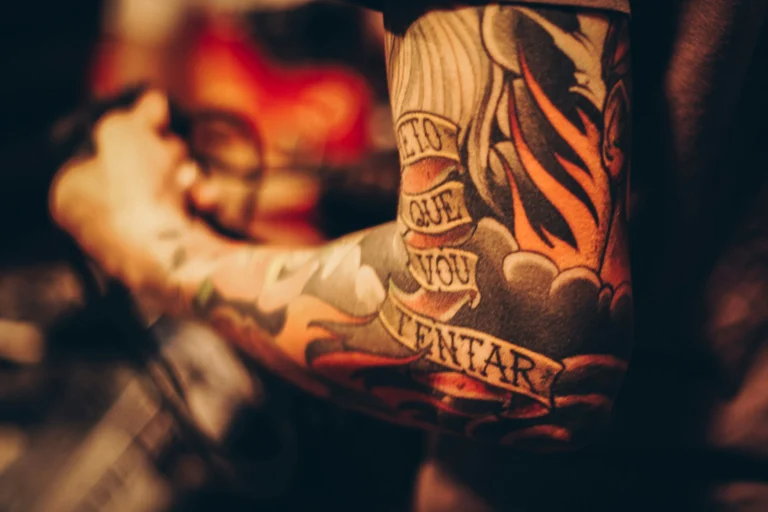 Illustrative work across a forearm