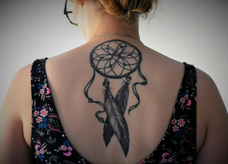 Dreamcatcher across the upper back
