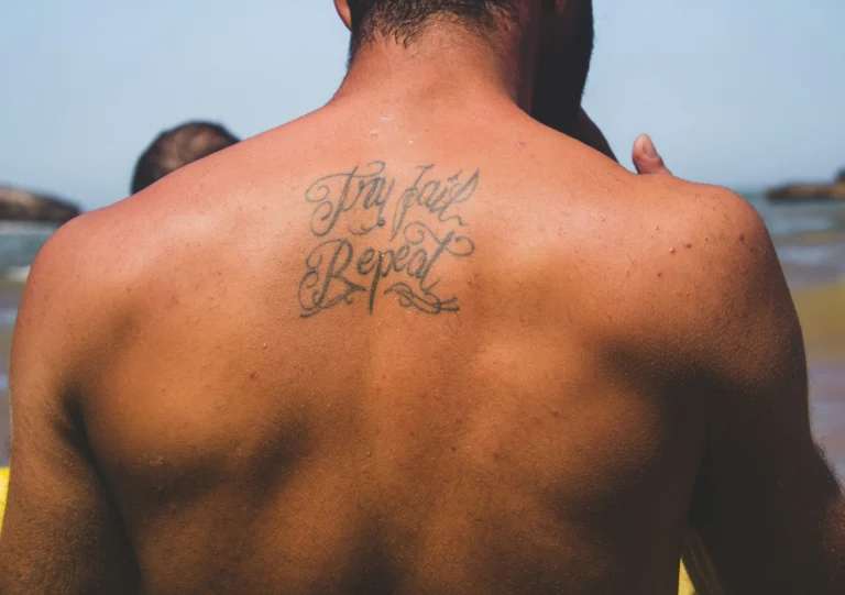 Script across the upper back