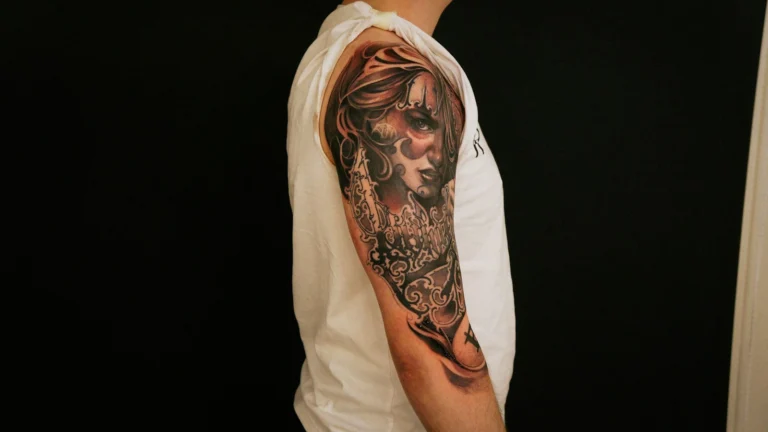 Black and grey portrait sleeve