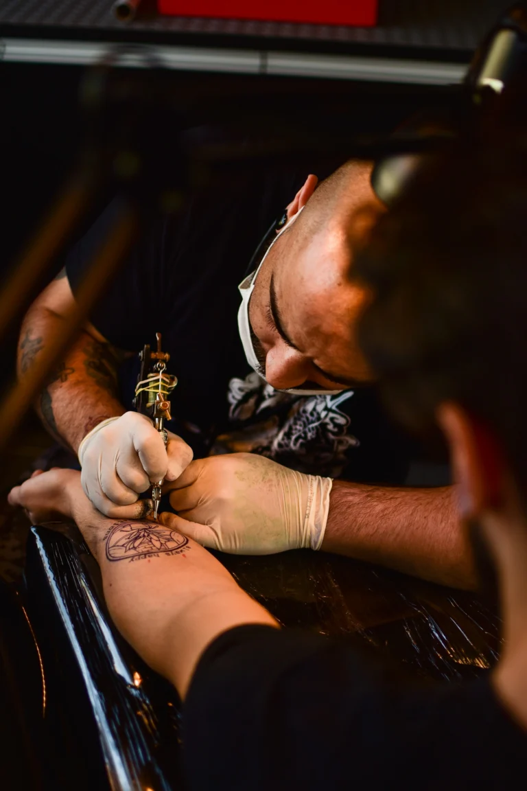 Artist adding shading to a sleeve