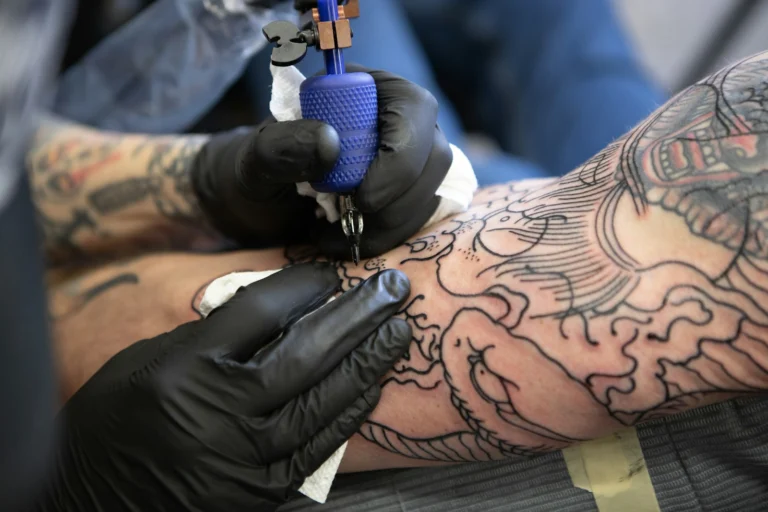 Black and grey sleeve in progress